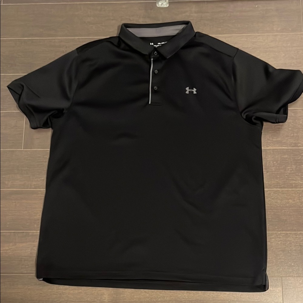 Under Armour Black Polo Shirt Classic Design